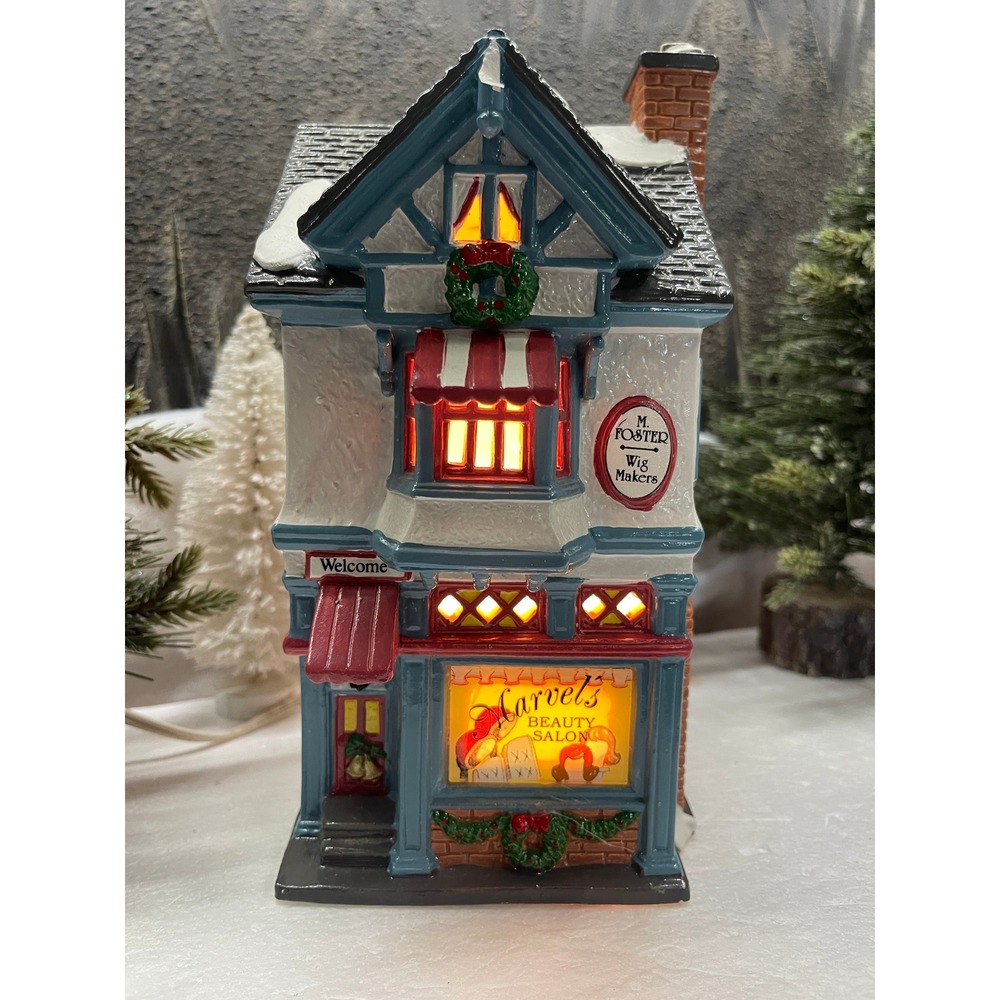 Department 56 Snow Village MARVEL'S BEAUTY SALON 1994 Vintage 54817